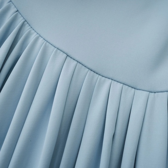 Miss Rosier Catherine Asymmetrical Pleated Maxi Dress | Baby Blue | Small - Picture 11 of 14
